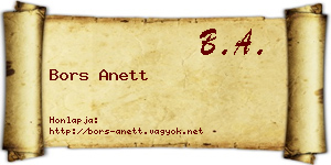 Bors Anett névjegykártya